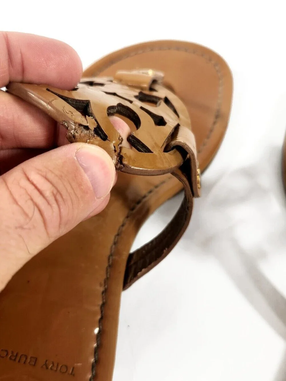 Tory Burch Tan Patent Miller Sandals Size 7